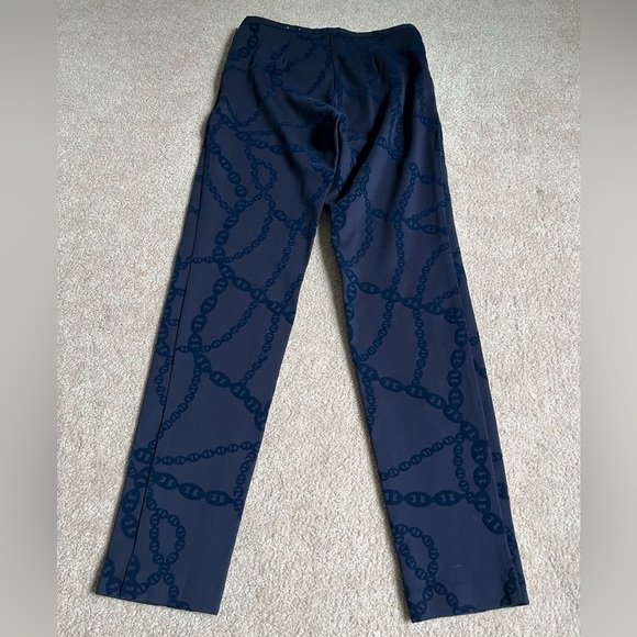 J. Mclaughlin Navy Velvet Chain Rayon Blend Regina Pants Sz. 0 - Picture 3 of 4